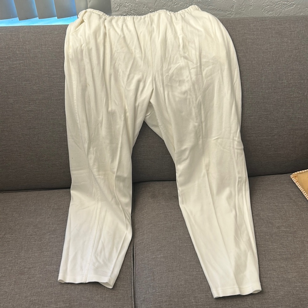 white lands end sweatpants